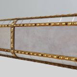 Grand miroir vénitien en mosaïque trapèze du XXe siècle avec guirlandes en laiton