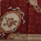 Long traditional needlepoint rug handwoven wool floral red runner rug-76x305cm