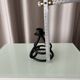 Vintage Black Wrought Iron Candle Holder – Sculptural Brutalist Design