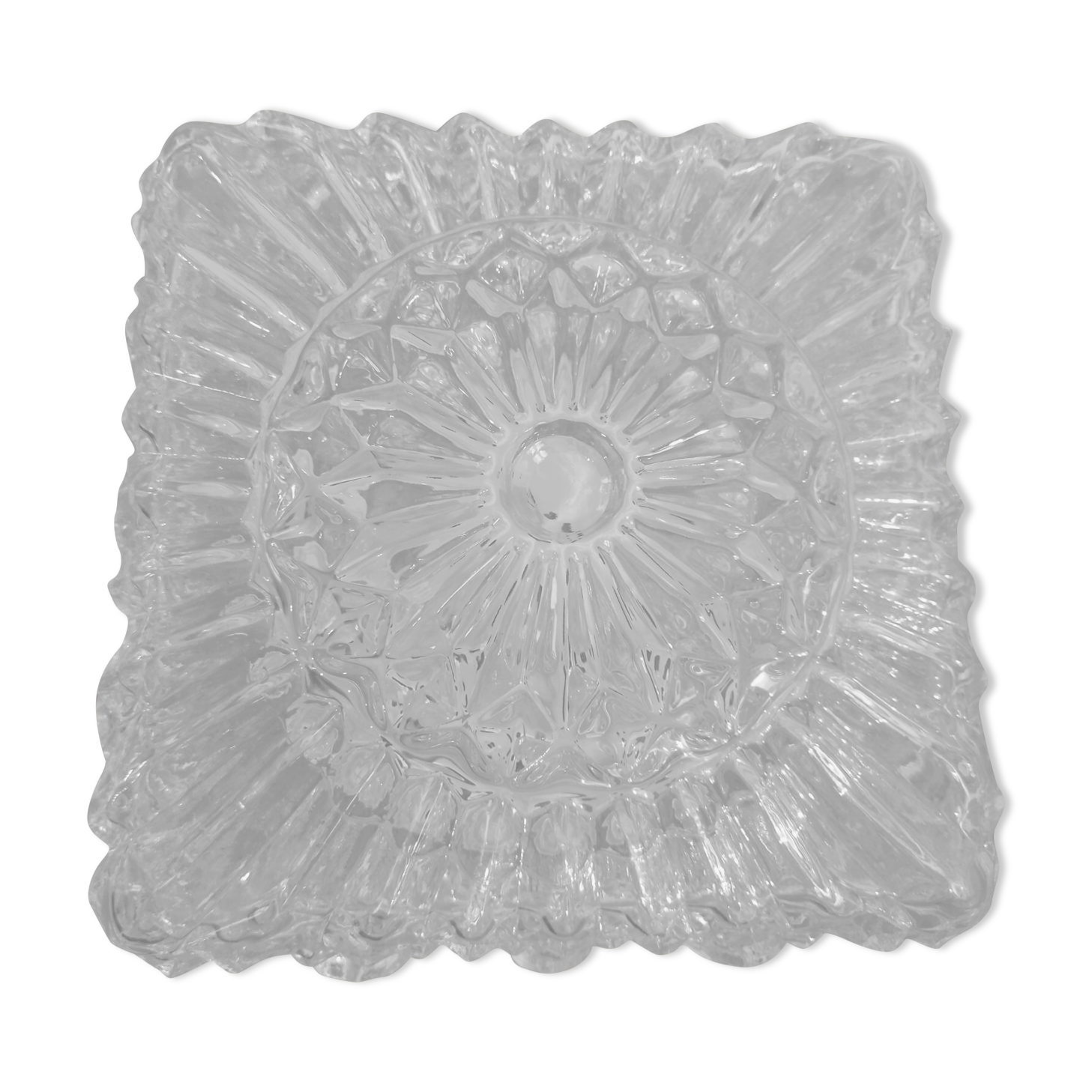 Prisma ceiling lamp in molded glass