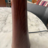 Vintage teak and raffia lamp
