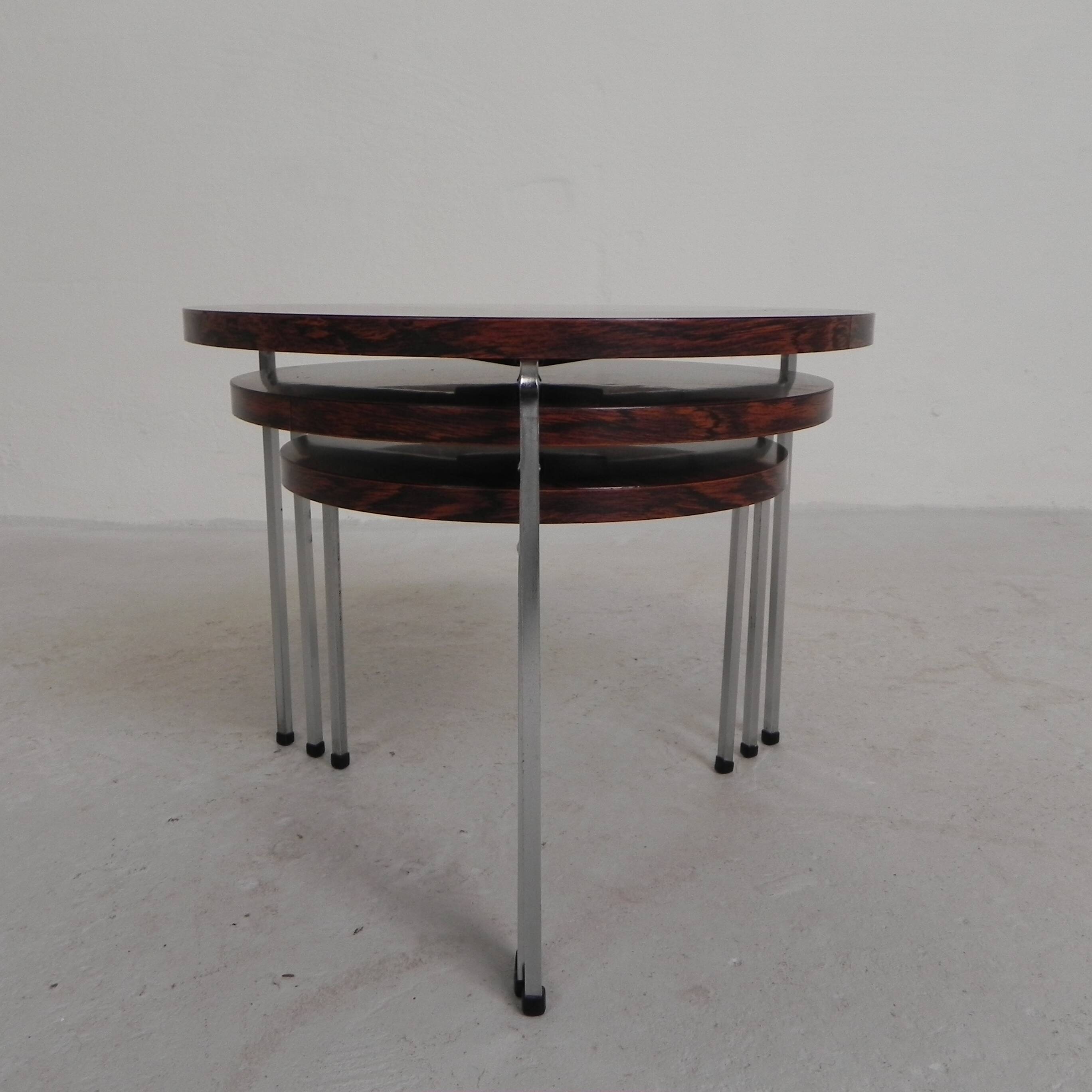 Set of 3 side tables, nesting tables Vaza Roden, 1960s.