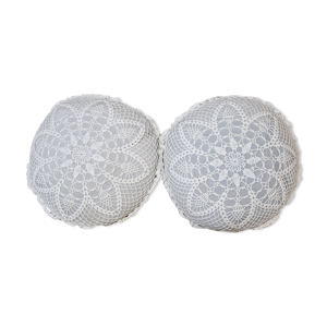 Lot de 2 coussins rond au crochet