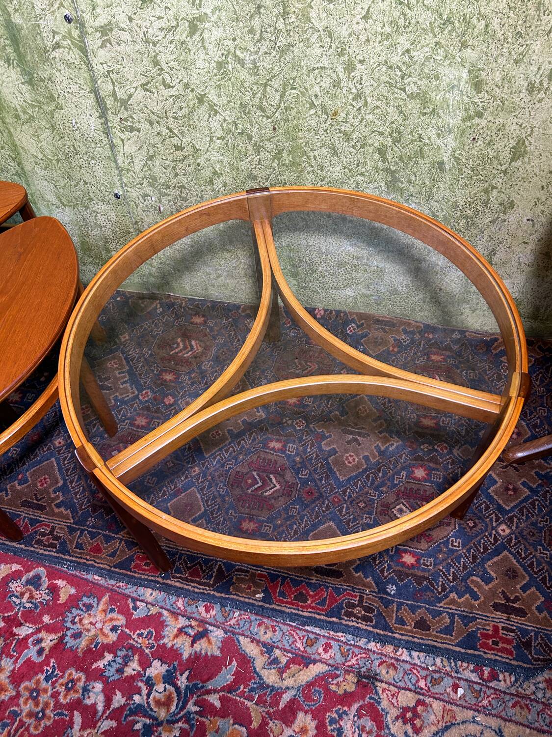 Mid century retro vintage teak round coffee  table by Nathan 1960