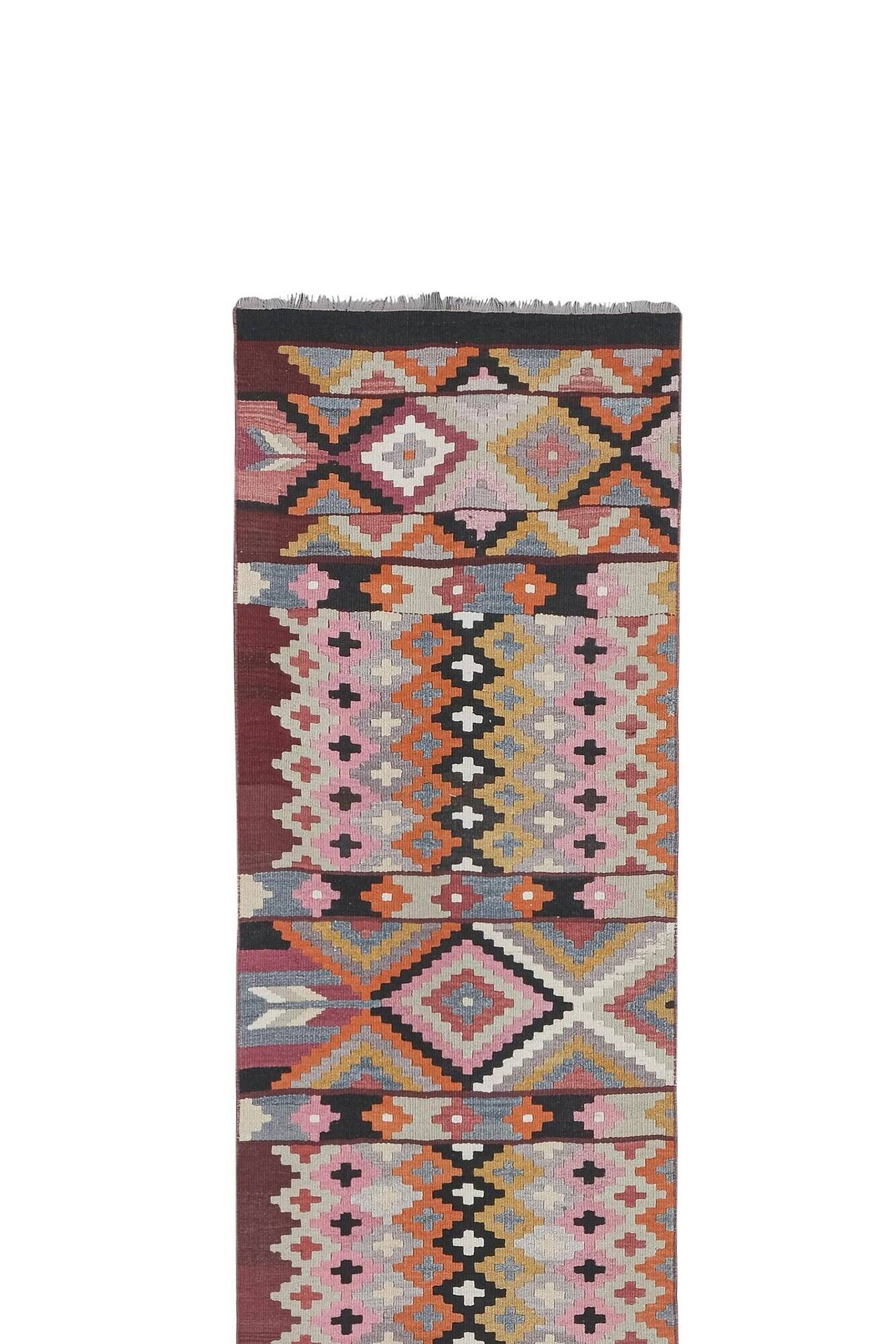 Vintage Turkish hallway rug 79x447 cm