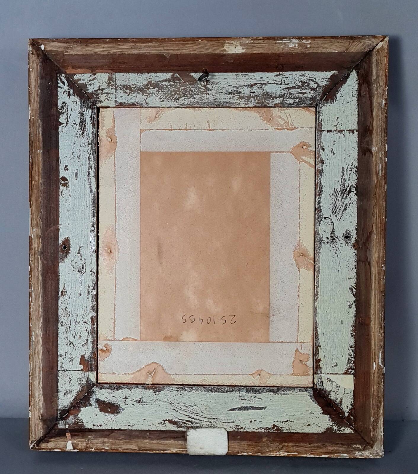 Mirror with antique beaded frame 36x30.5 cm gilded stucco wood C680 S