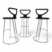 Fasem Italia 3-piece set of postmodern bar stools by Nobu Tanigawa, 1990