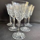 6 anciens verres à vin en cristal taillé
