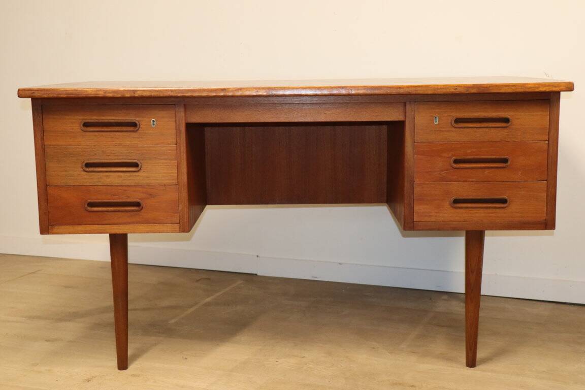 Scandinavian double-sided teak desk, 1960