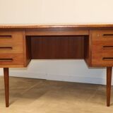 Bureau scandinave double face en teck, 1960