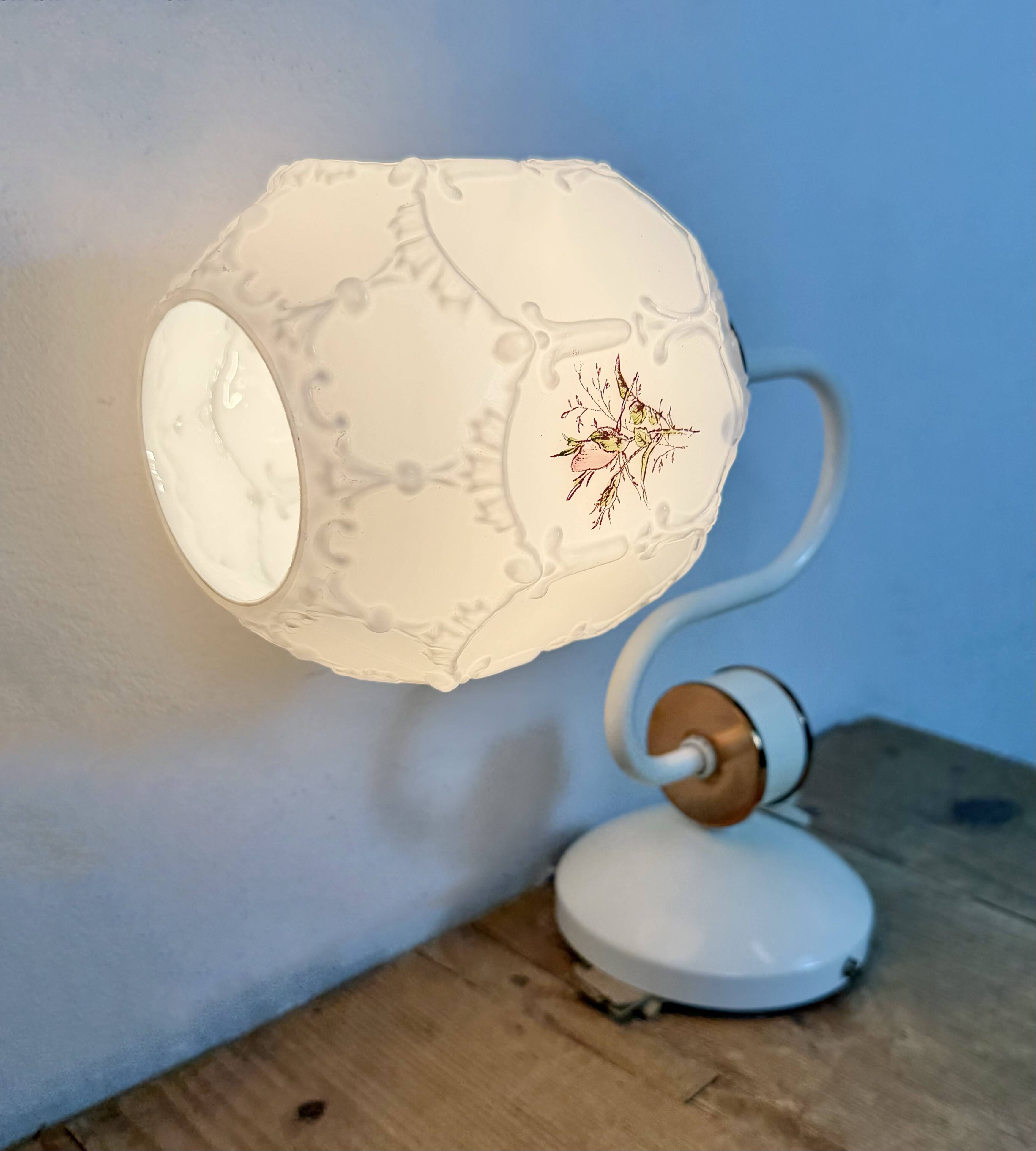 Vintage Wall Light with Milk Glass from Drukov, 1960s