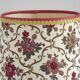 French Vintage Round Wooden Barley Twist Table Lamp With Floral Shade