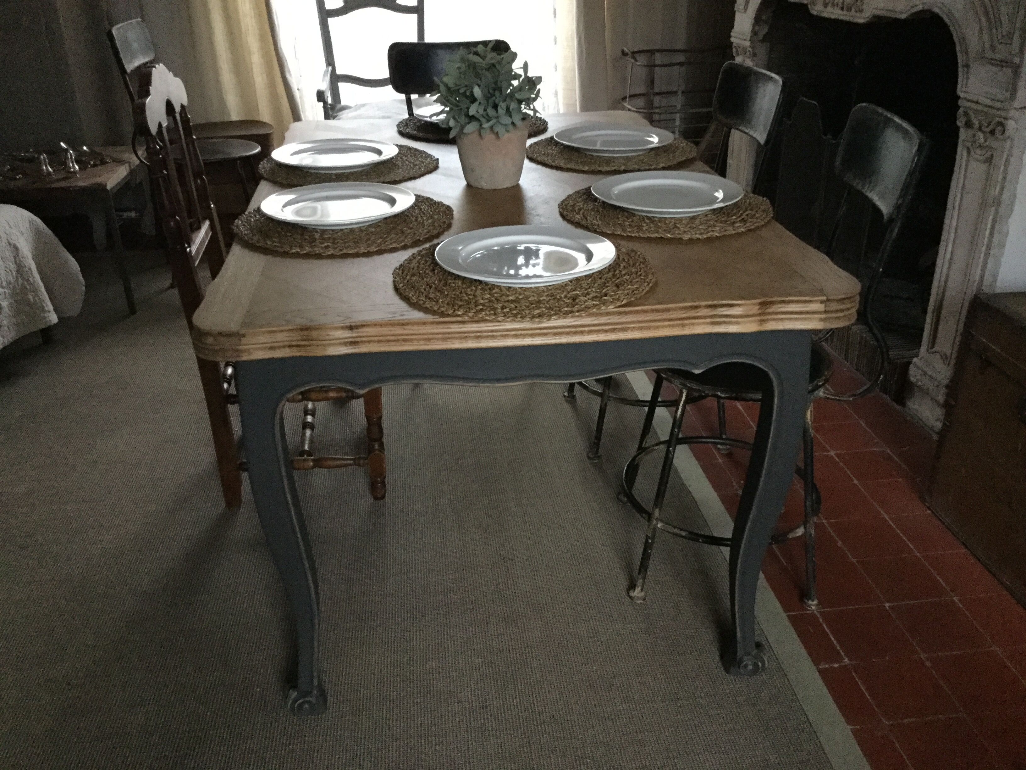 Old dining table with extensions