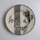 Hollow decorative plate Choisy-le-Roi black flowers and border