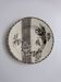 Hollow decorative plate Choisy-le-Roi black flowers and border