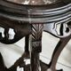 Antique Indochinese style pedestal - carved wood and marble