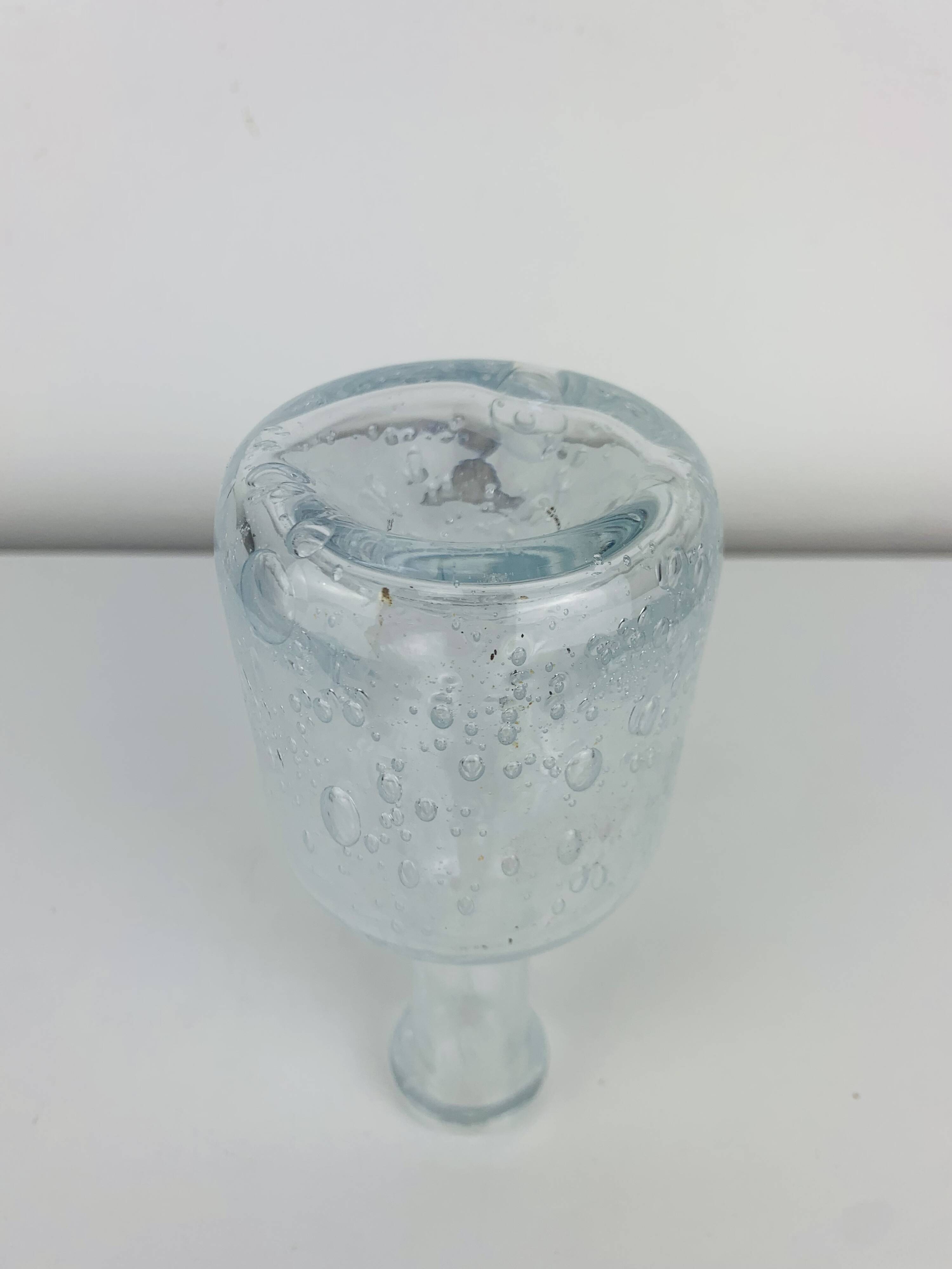 Vase soliflore verre bullé transparent, vintage