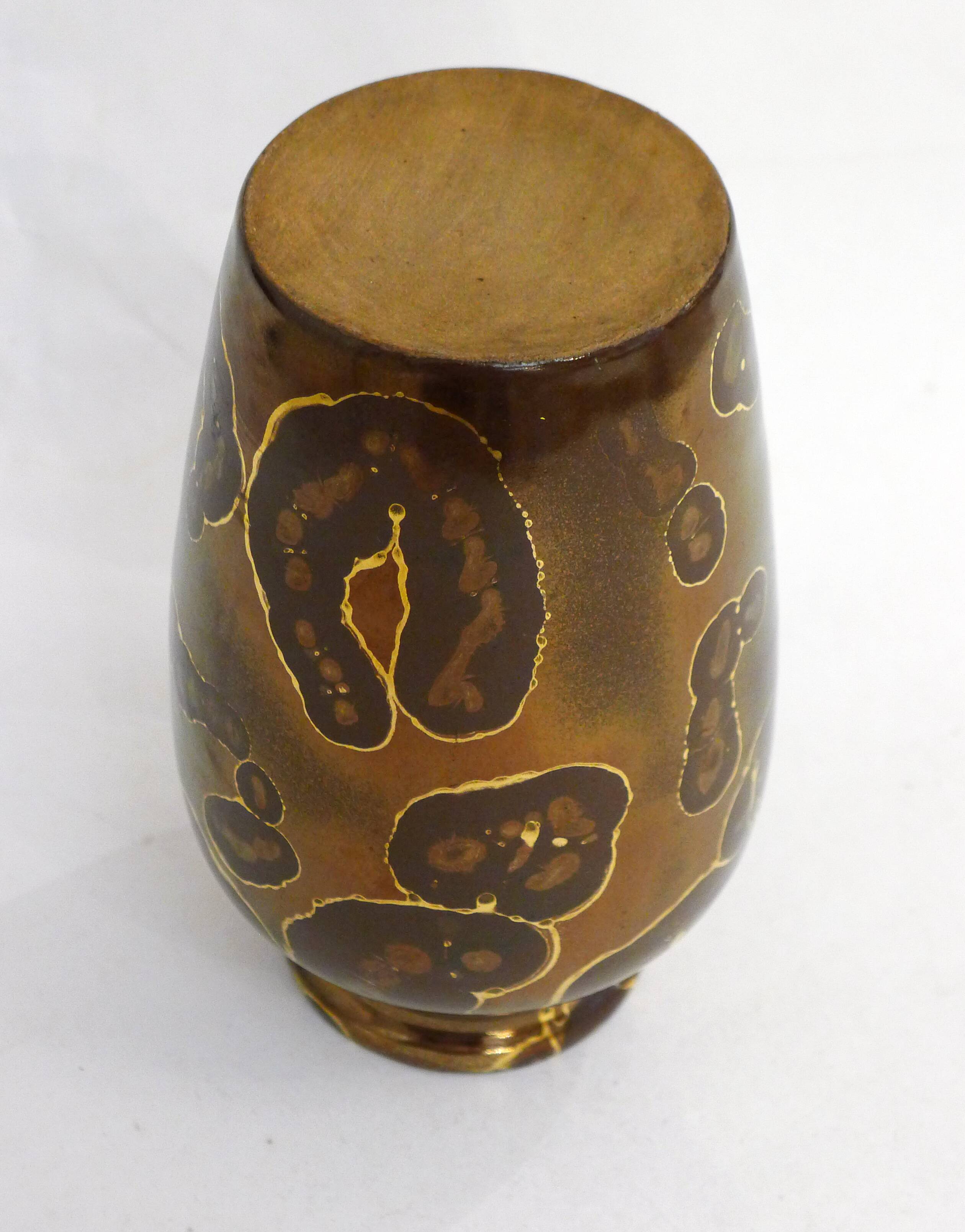 L. Brisdoux gilded copper vase