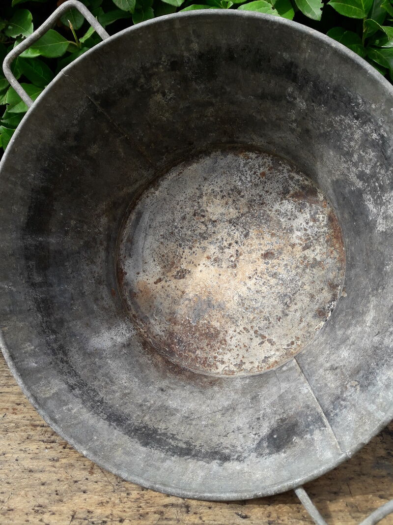 Washing basin diam41cm in zinc garden