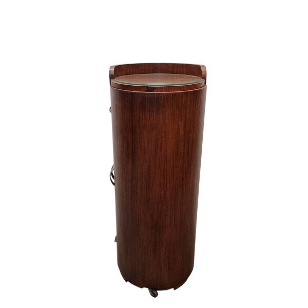 Mobilier de bar rond en acajou de style Art déco français, années 1920/30