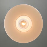 Mid-century Italian White Glass and Brass Pendant Lamp
