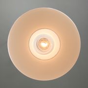 Mid-century Italian White Glass and Brass Pendant Lamp