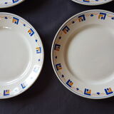 Suite of 4 plates made of Lunéville earthenware