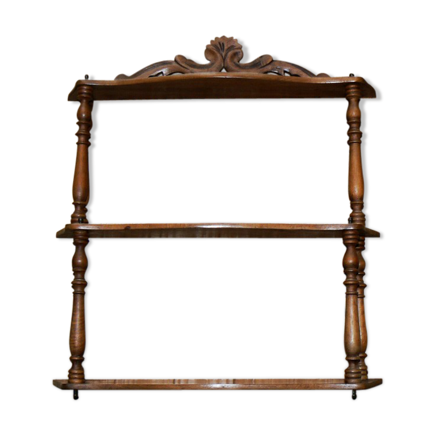 Napoleon3-era solid walnut column shelf3