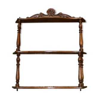 Napoleon3-era solid walnut column shelf3