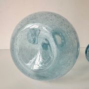 Vintage 1960s blue bubble glass BIOT carafe