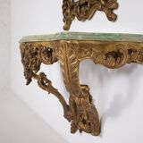 Wall console & its beaded mirror.