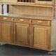 Vintage 1970 Danish Brutalist Light Oak Dining Cabinet, Henning Kjærnulf style