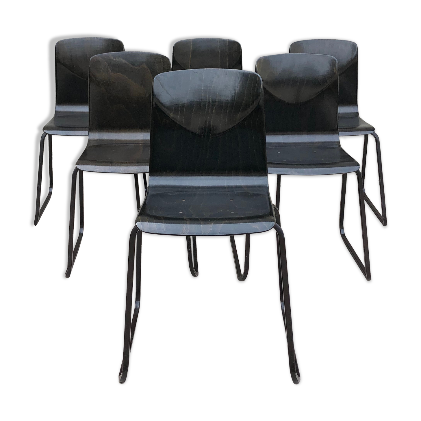 Lot of 6 vintage Galvanitas S23 chairs