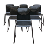 Lot of 6 vintage Galvanitas S23 chairs