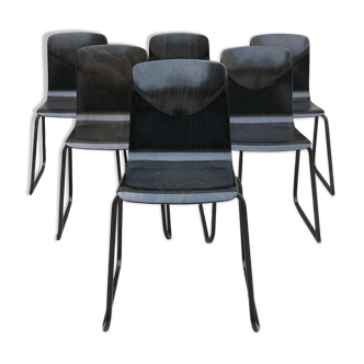 Lot of 6 vintage Galvanitas S23 chairs