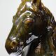Vintage 1980s glazed terracotta chess knight or horse head.