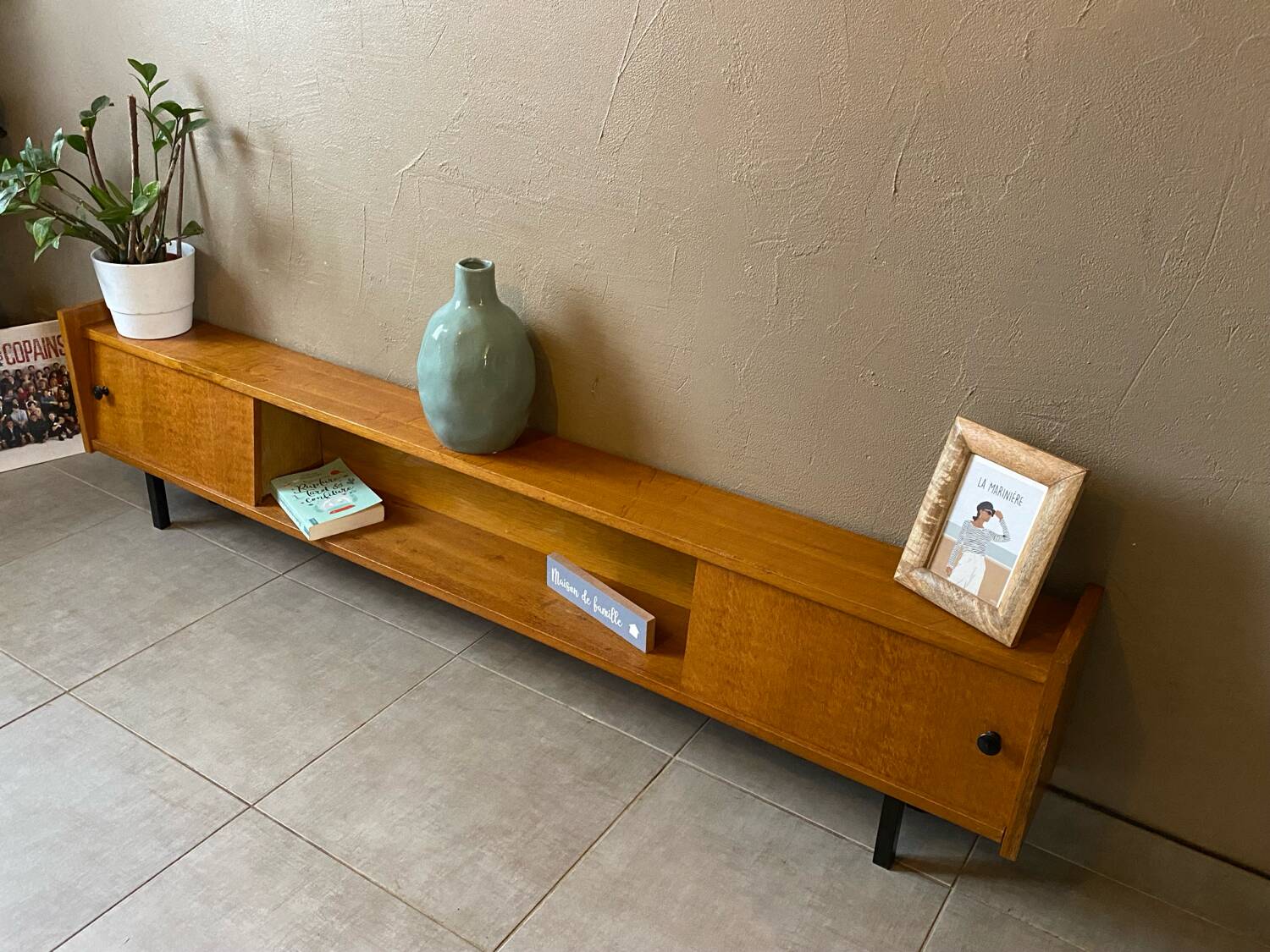 Vintage wooden sideboard from the 1960s (shallow)