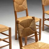 "Bauche" Dining Chairs by Charlotte Perriand for Steph Simon, France, 1950s