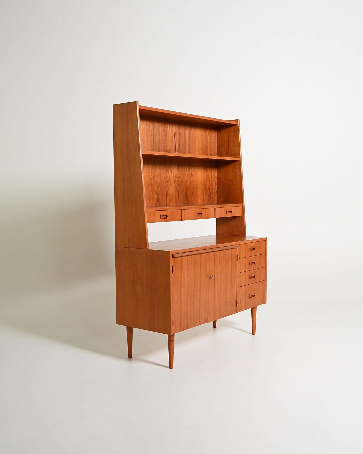Teak bookcase with writing desk, Scandinavian production, 1960s