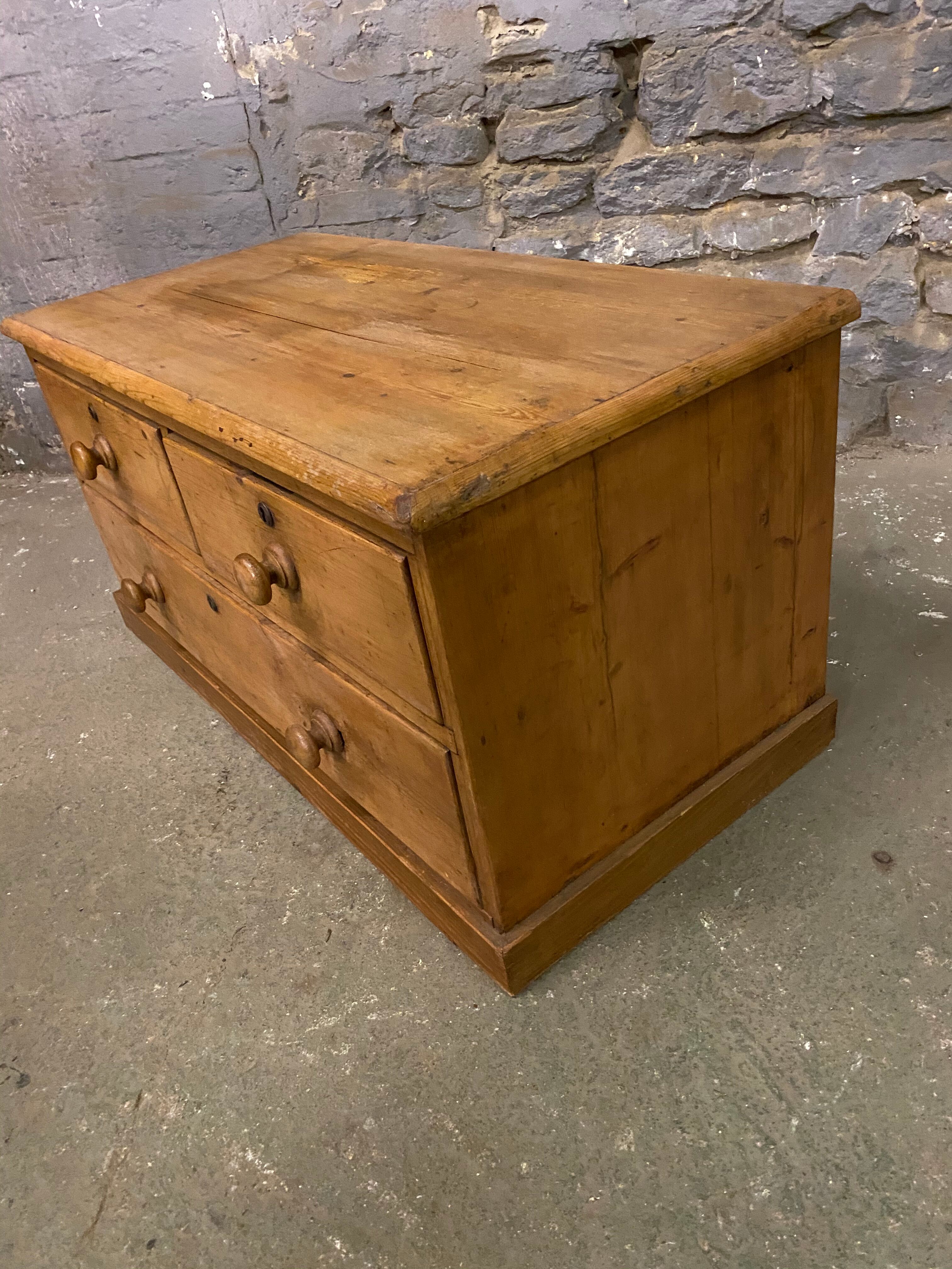 Old dresser with wooden drawers