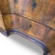 serpentine commode in antique walnut