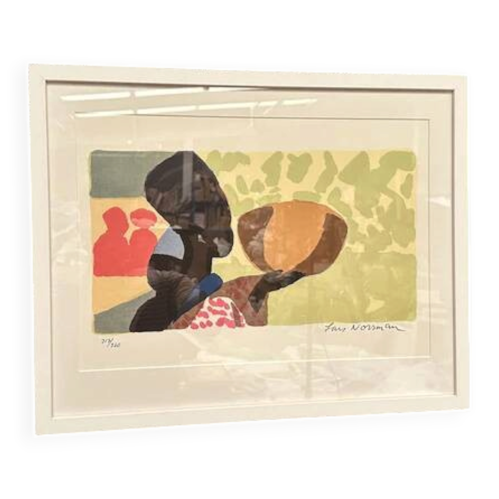Original Swedish Color Lithograph – “Woman” by Lars Norrman – Signed