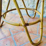 Coffee table in rattan and vintage bamboo, circa 60's