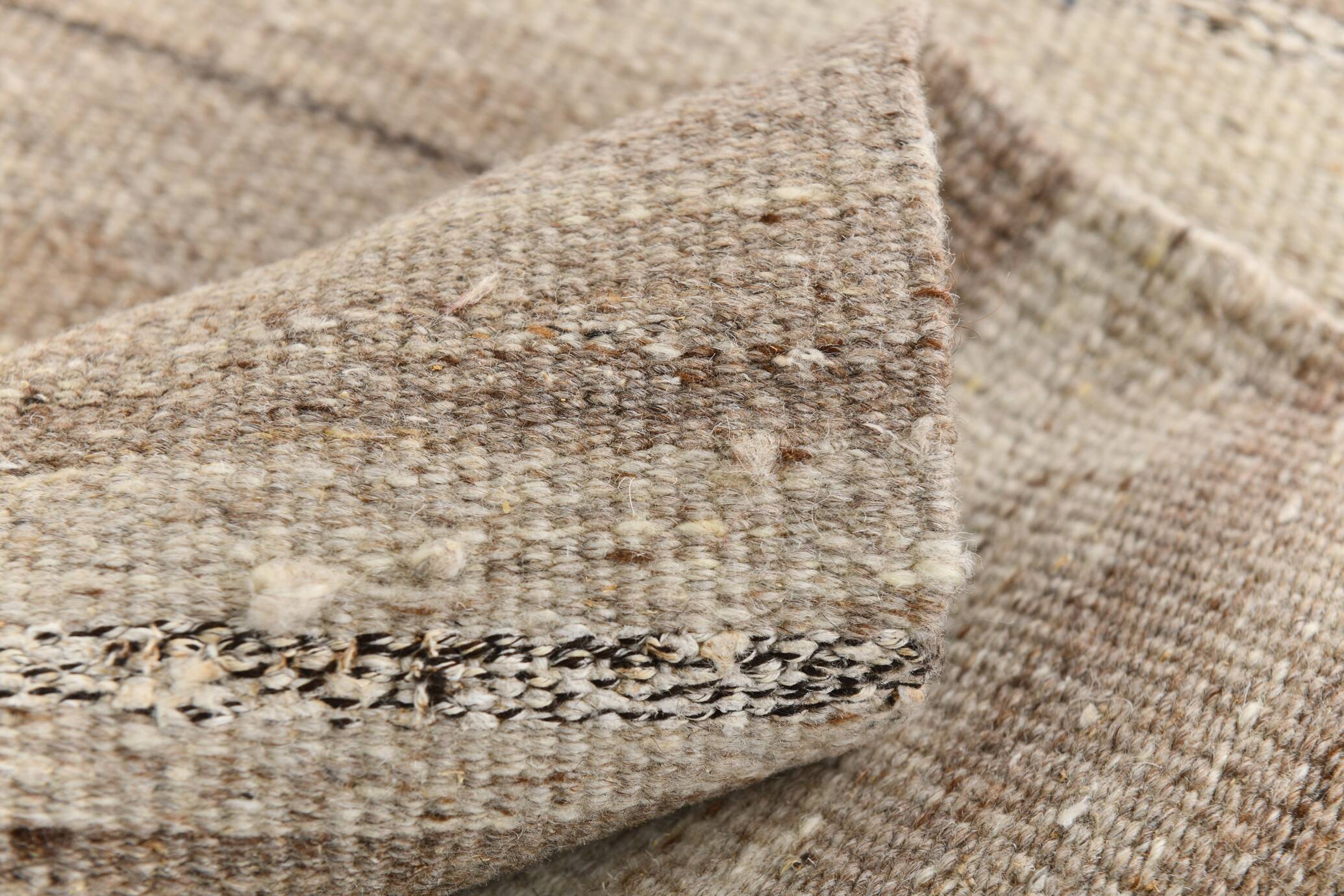 Large Brown Beige Turkish Kilim Rug, 313x374Cm