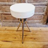 Tabouret tripode assise blanche