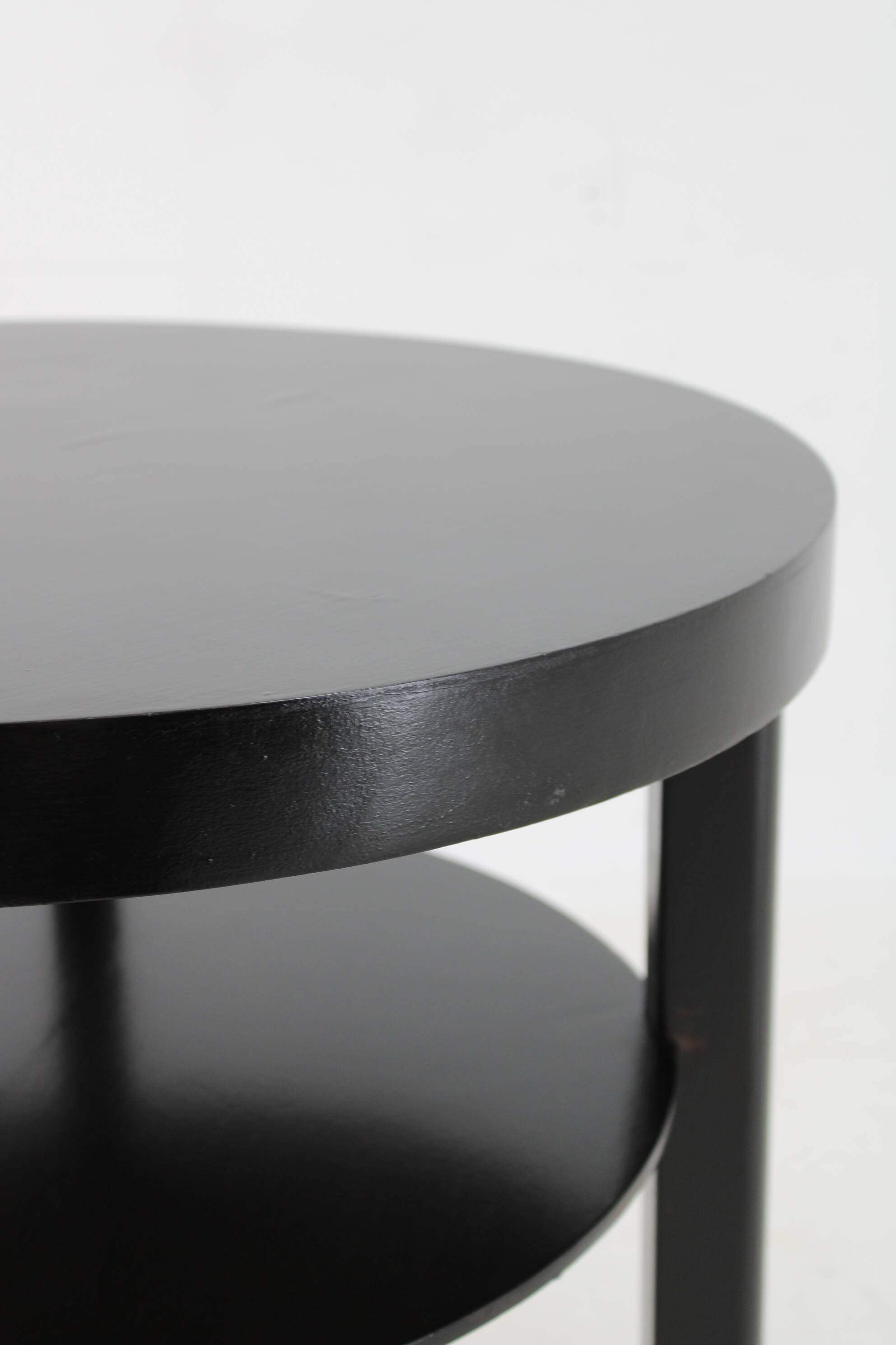 1940s Art Deco Round Coffee Table , Czechoslovakia