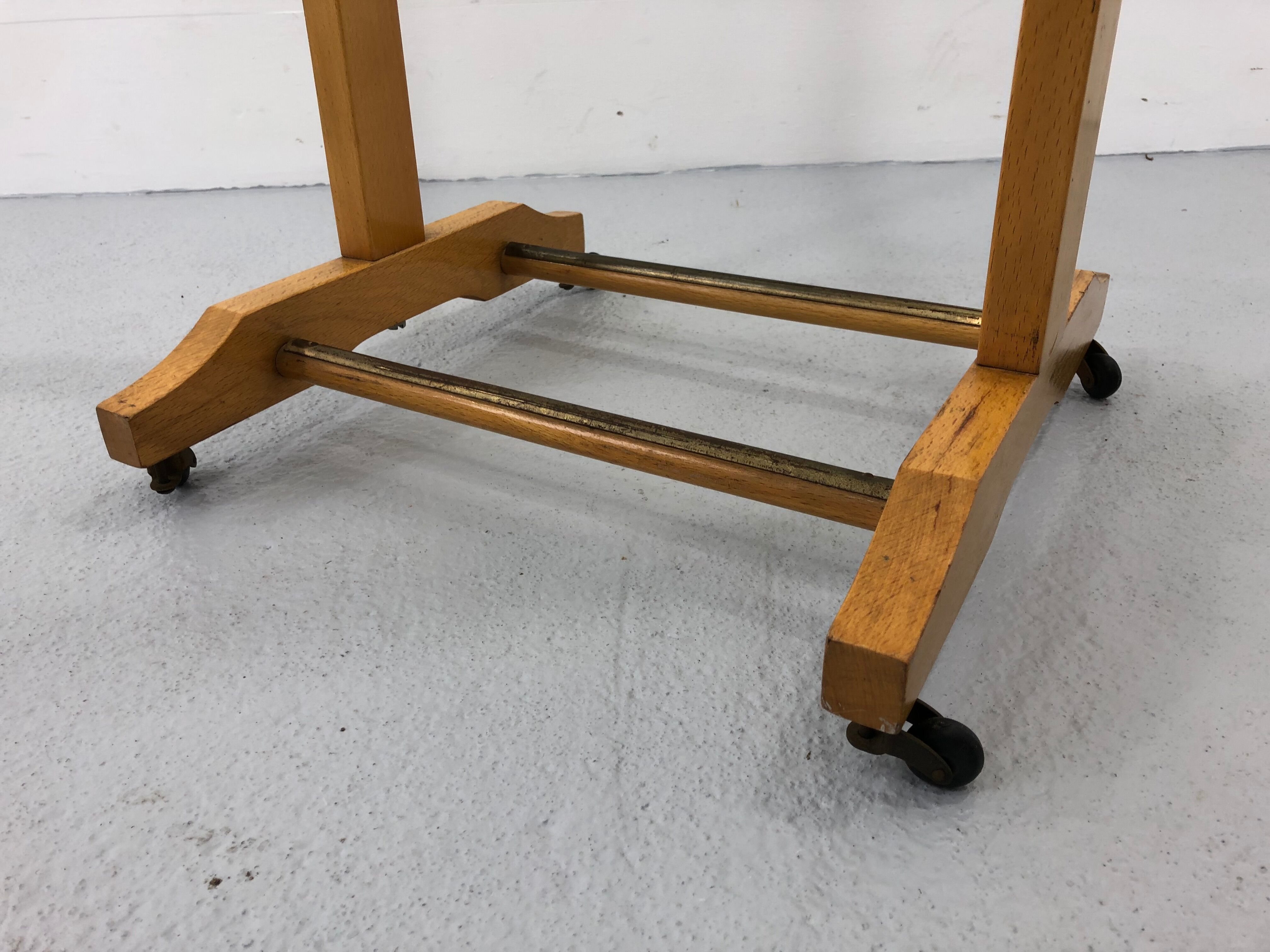 Mid-Century Italian Beechwood & Brass Suit Rack from Fratelli Reguitti, 1950s