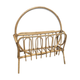 Vintage rattan magazine rack