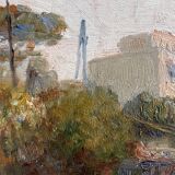 The tide gauge, oil on wood, seascape in Marseille, 20th century