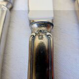 6 dessert knives in silver metal punched 2106271